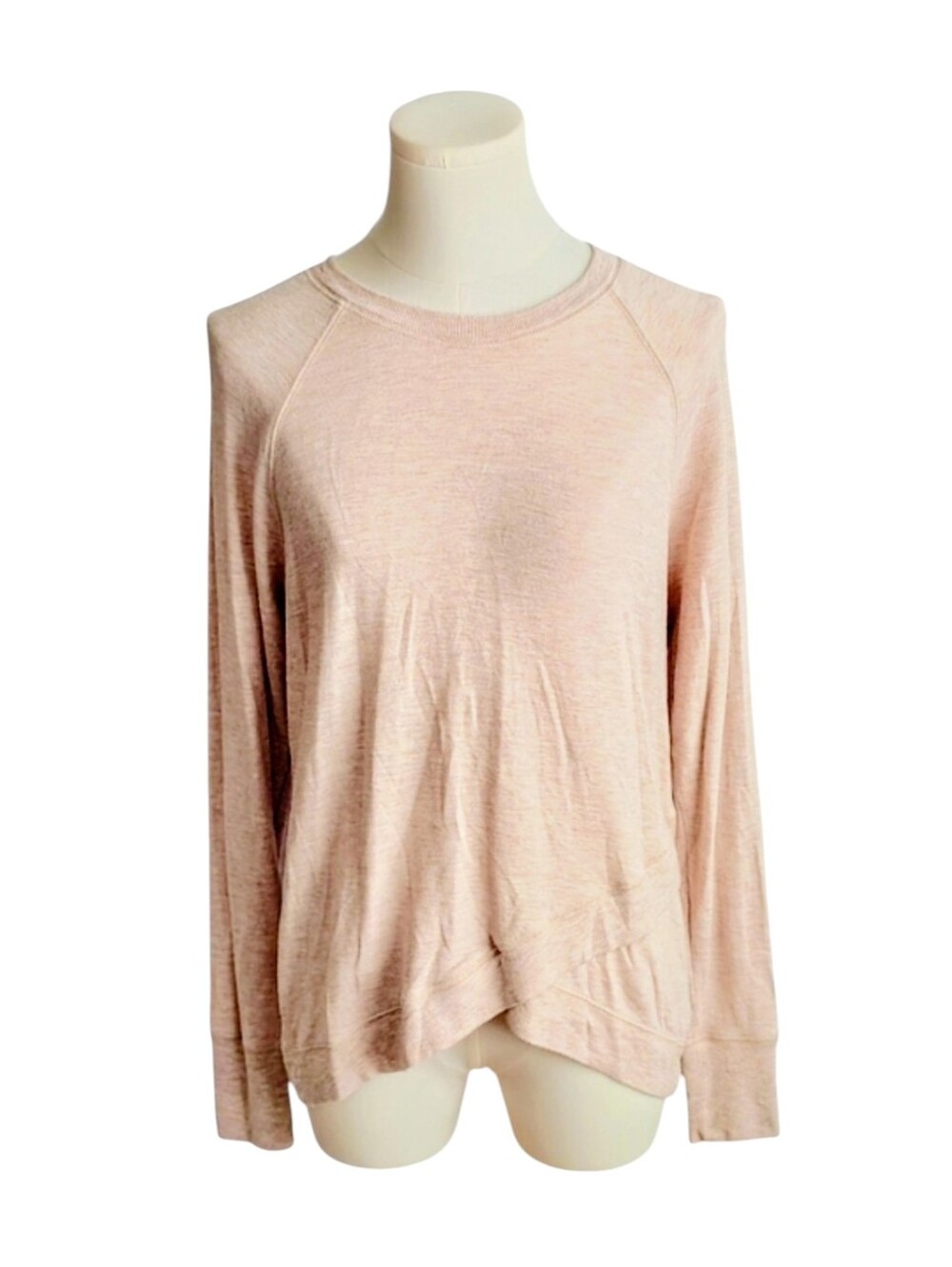 Athleta Soft Pink Stretchy Scoop Neck Athletic Loungewear Sweater Size Medium